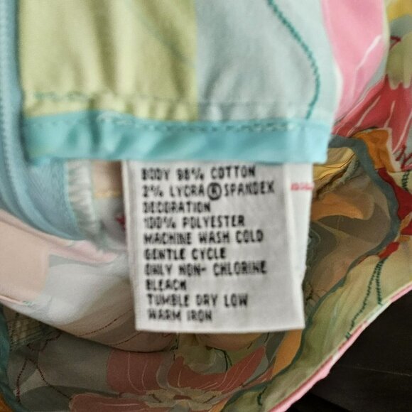 Talbots Floral Colorful Flowers Print Stretch A Line Skirt Pockets Womens 10 - Picture 11 of 11